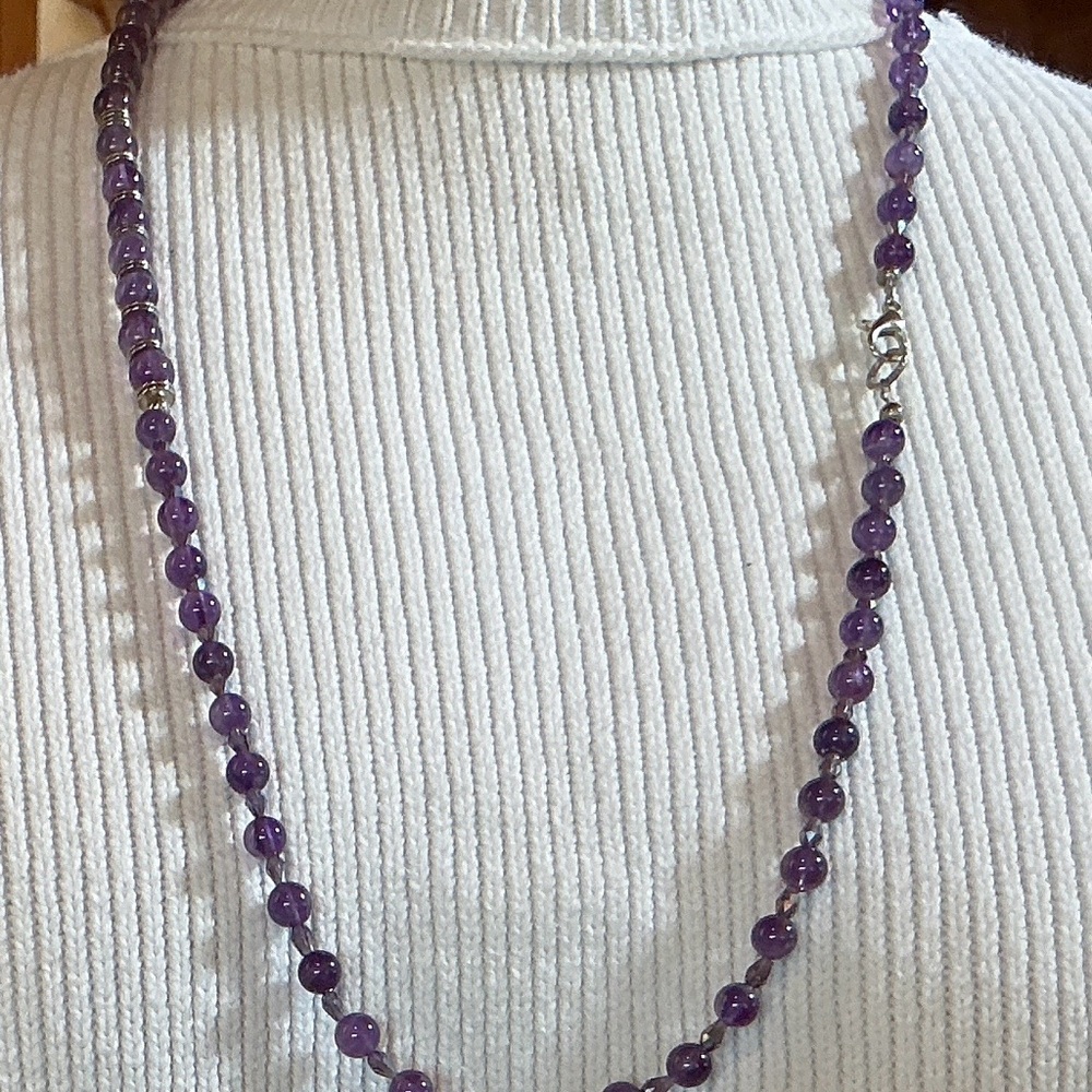 Chic Amethyst Beaded Necklace